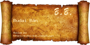 Budai Bán névjegykártya
